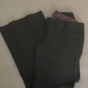 Sexy women’s black pin-stripped black work slacks